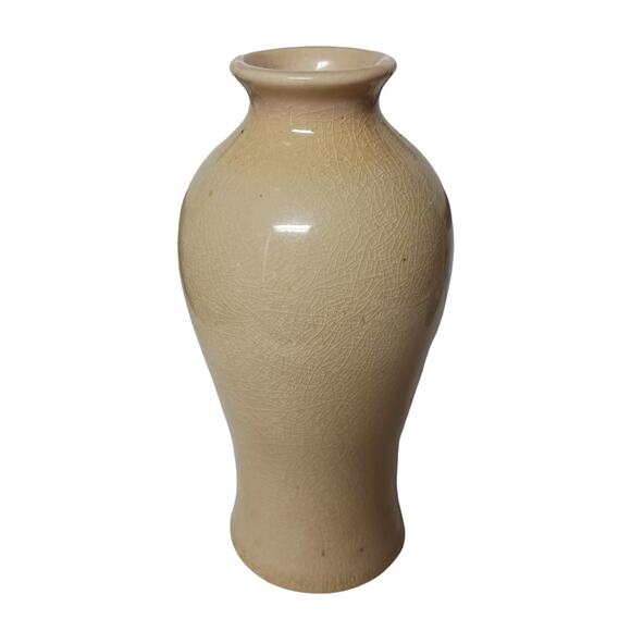 Beige Pottery Vase Rustic Primitive 🌾💐 Distressed 6" Vintage Decor - Picture 3 of 15